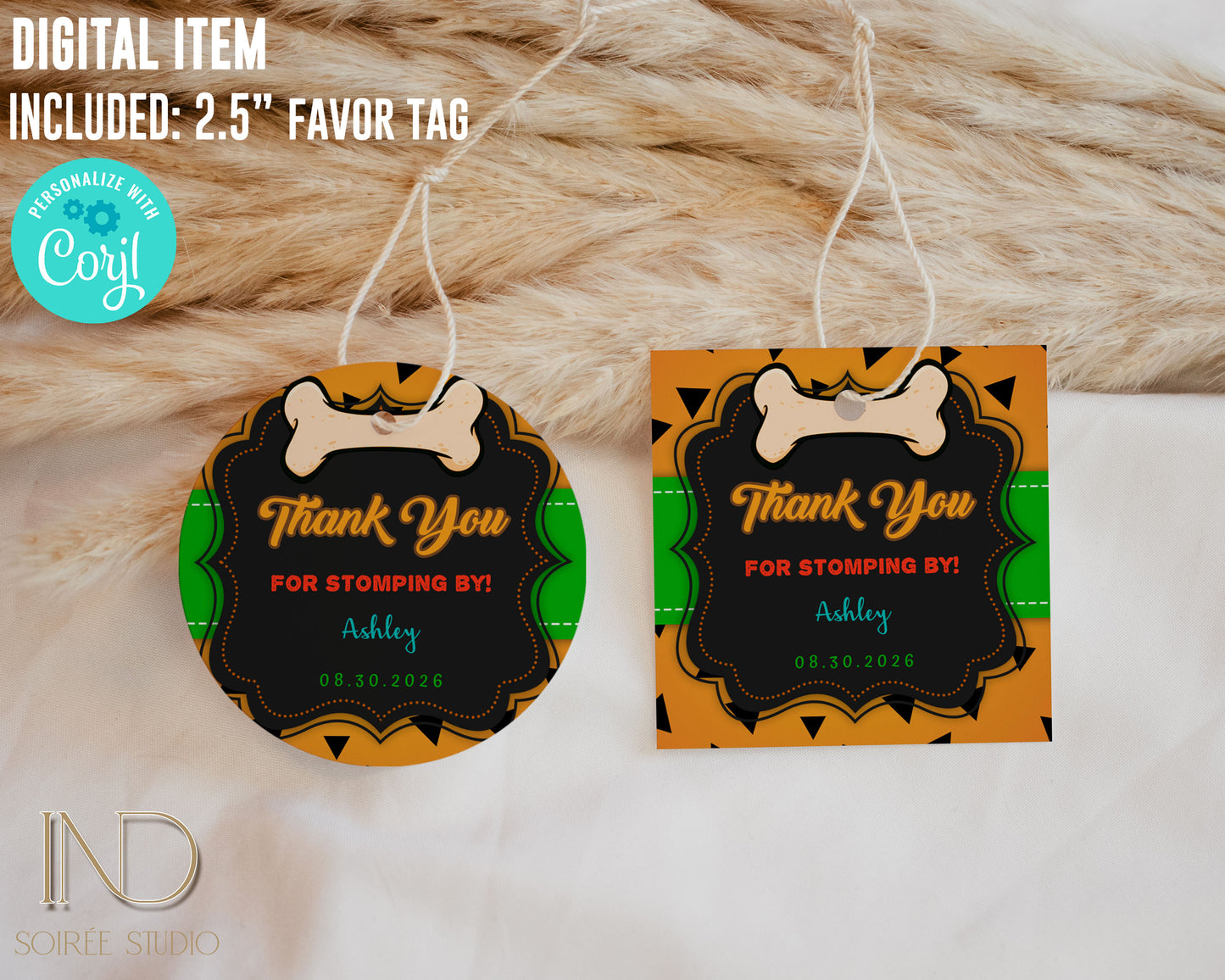 Prehistoric Caveman Birthday Invitation & Party Bundle | Stone Age Editable Printable Corjl Template | Instant Download