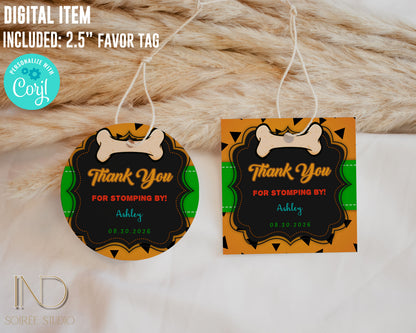Prehistoric Caveman Birthday Invitation & Party Bundle | Stone Age Editable Printable Corjl Template | Instant Download