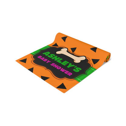 Prehistoric Theme Orange Table Runner – Cavern Dino Decor