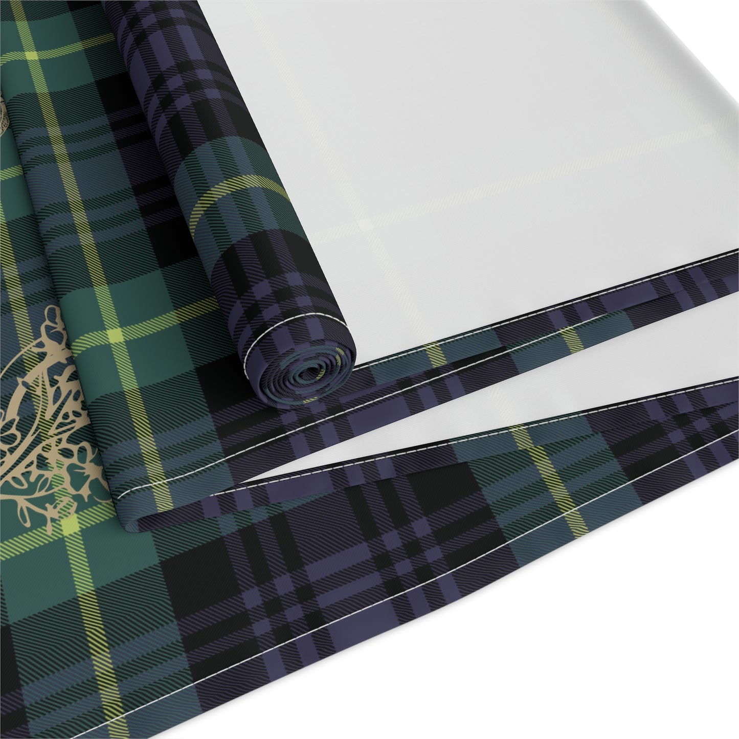 Personalized Rocking Horse Baby Shower Table Runner | Tartan Plaid Baby Shower Decor | Polo Sport Inspired Party Decorations