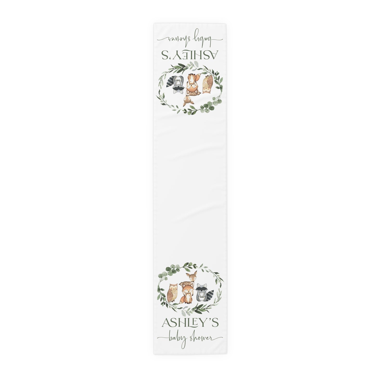 Personalized Woodland Table Runner – Cotton/Poly