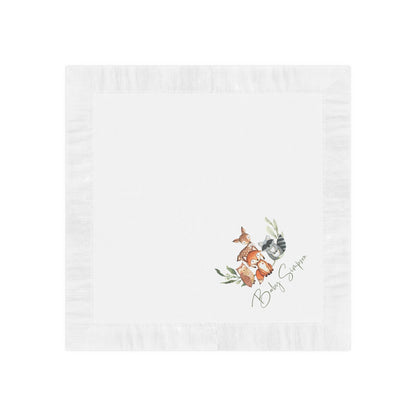 Woodland Baby Shower Napkins, Personalized Fox Deer & Raccoon Party Napkins, Forest Animals Disposable Napkins, Woodland Baby Shower Decor
