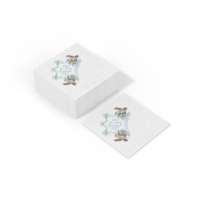 Personalized Monogram Cocktail Napkins | Mallard Duck Baby Shower Beverage & Luncheon Napkins