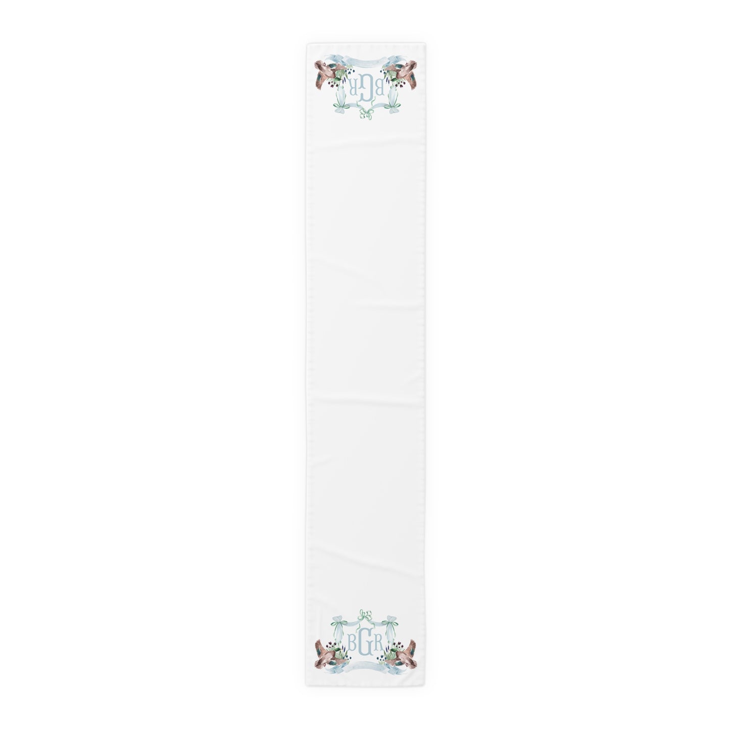 Personalized Mallard Duck Table Runner | Custom Monogram Baby Shower & Woodland Party Decor