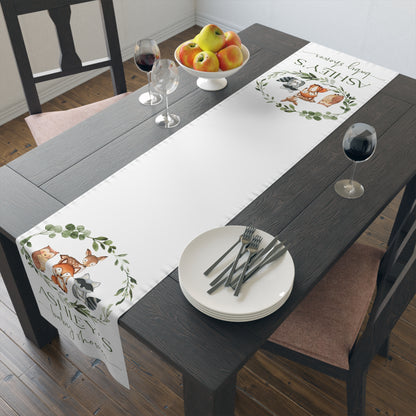 Personalized Woodland Table Runner – Cotton/Poly