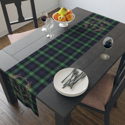Personalized Rocking Horse Baby Shower Table Runner | Tartan Plaid Baby Shower Decor | Polo Sport Inspired Party Decorations