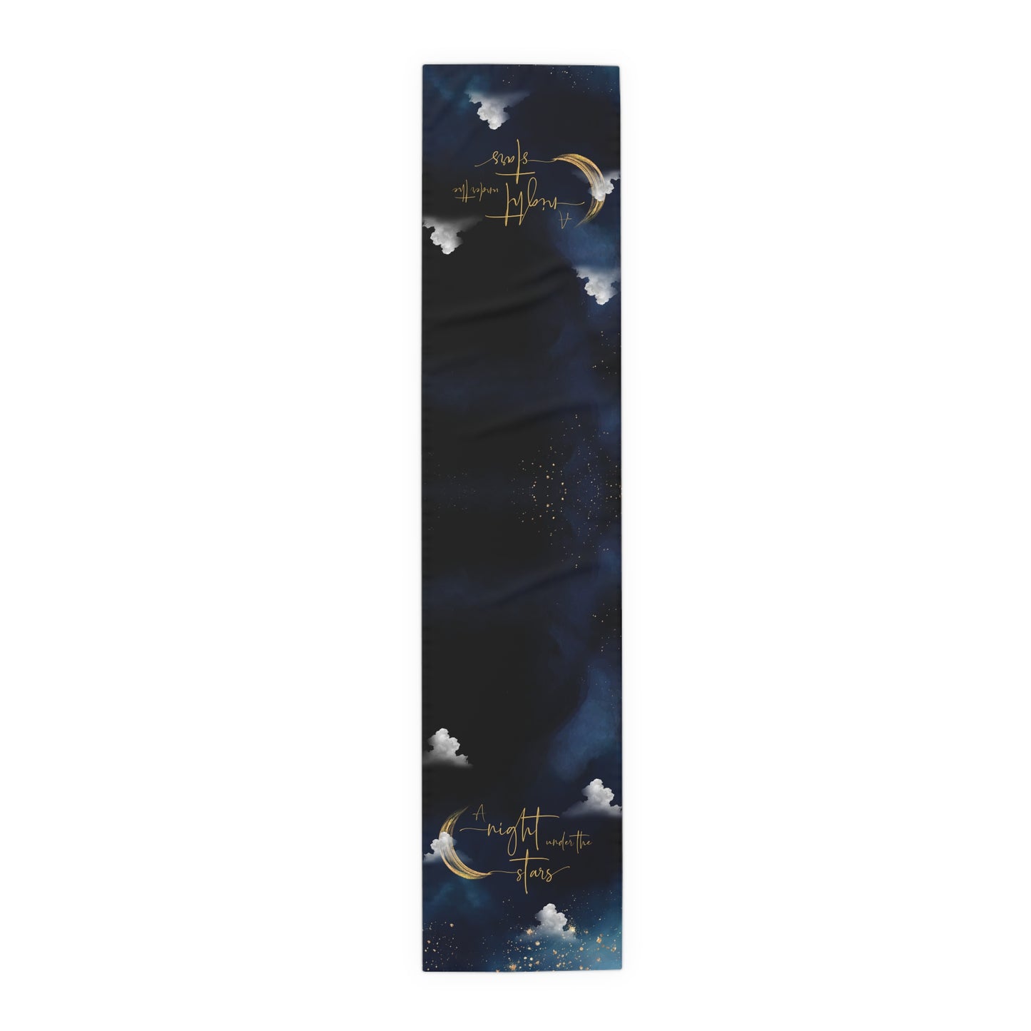 Night Sky Moon Table Runner — 'A Night to Write Stars' Cotton-Blend Table Runner