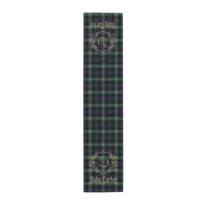 Personalized Rocking Horse Baby Shower Table Runner | Tartan Plaid Baby Shower Decor | Polo Sport Inspired Party Decorations