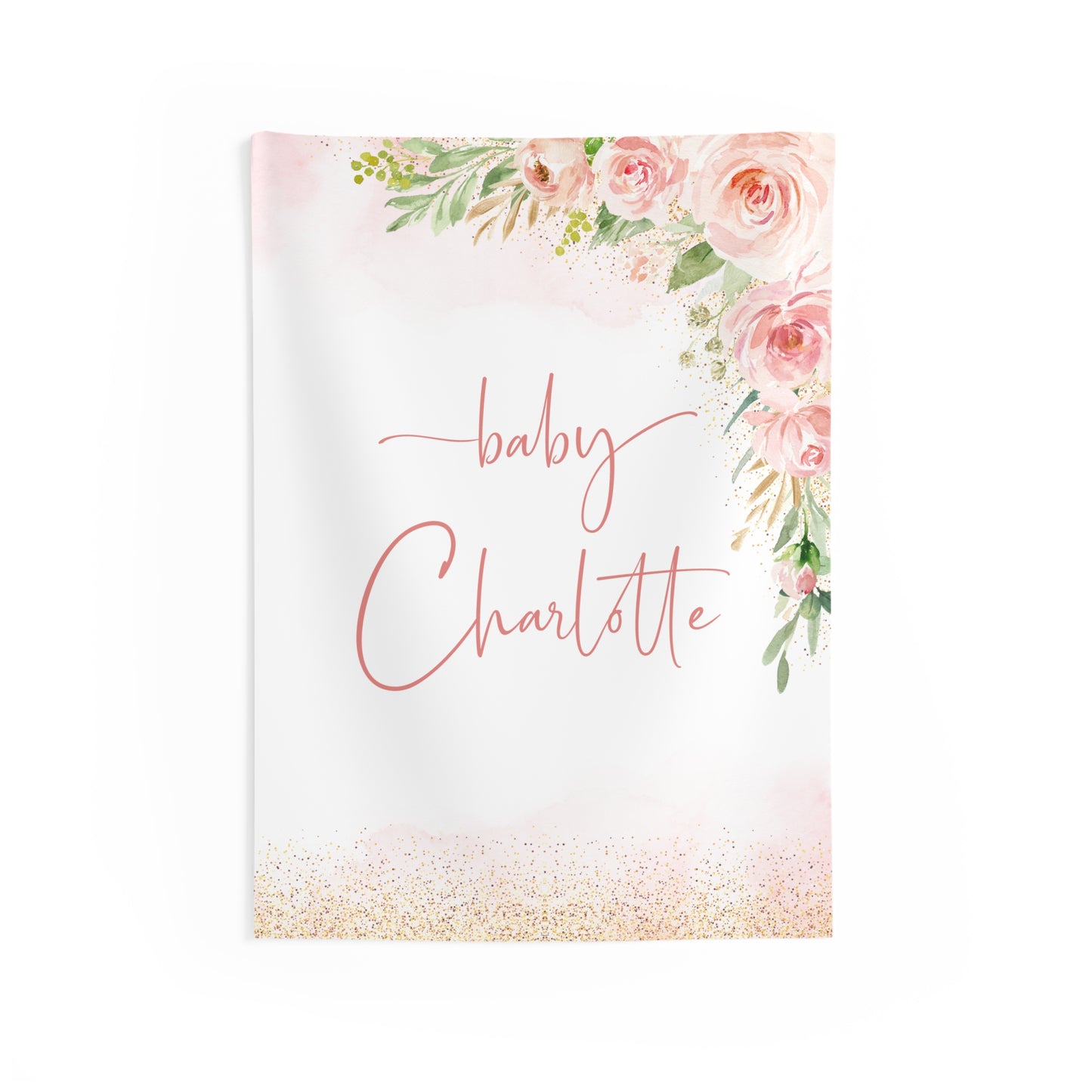 Personalized Baby Shower Backdrop | Floral Garden Nursery Tapestry | Baby in Bloom Wall Hanging | Custom Baby Name Banner | Nursery Decor Gift