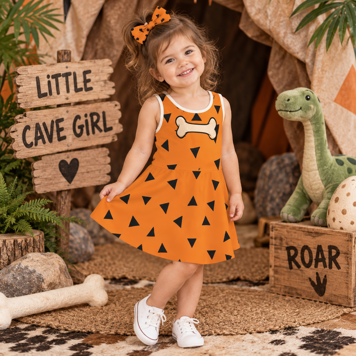 Prehistoric Dinosaur Girls' Dress | Caveman Party