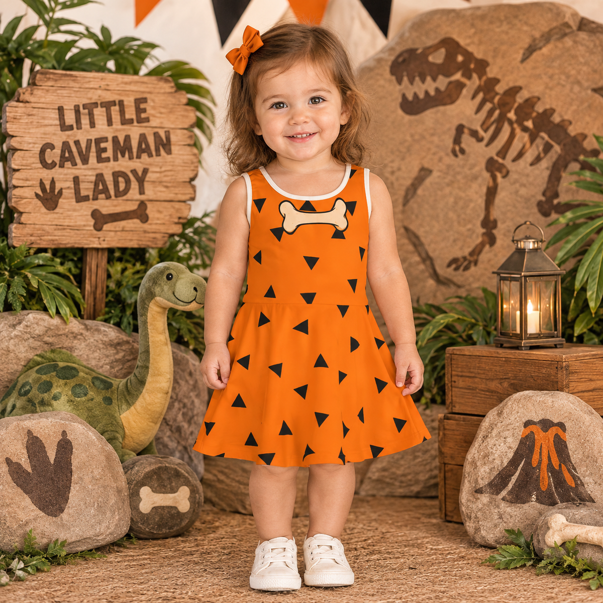 Prehistoric Dinosaur Girls' Dress | Caveman Party