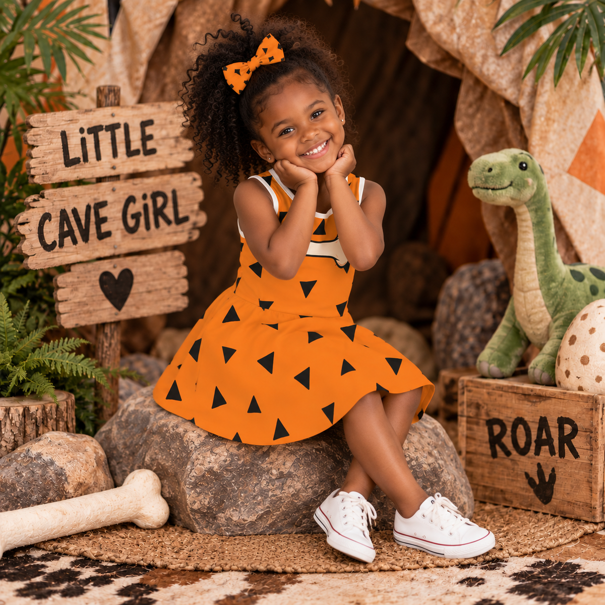 Prehistoric Dinosaur Girls' Dress | Caveman Party