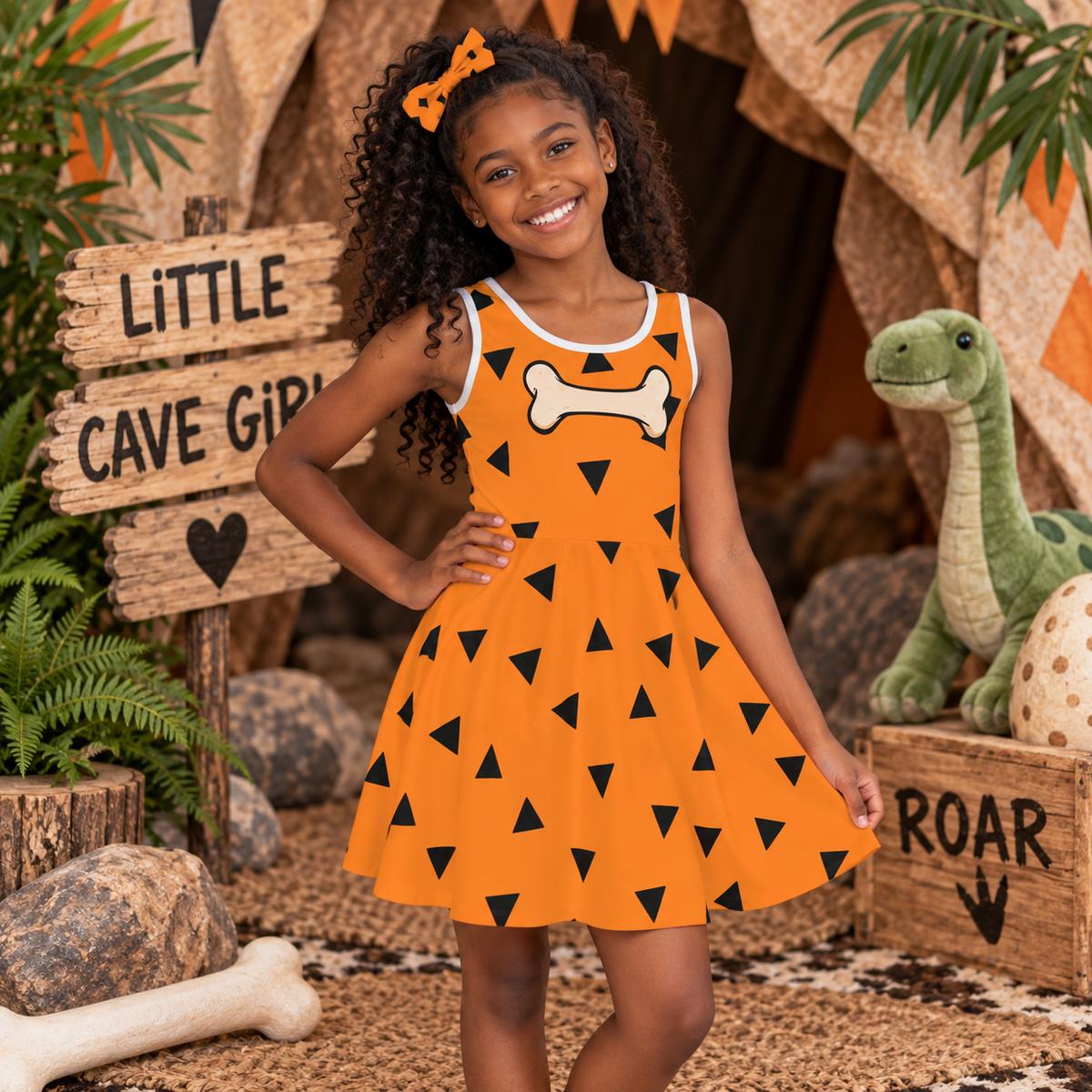 Prehistoric Dinosaur Girls' Dress | Caveman Party
