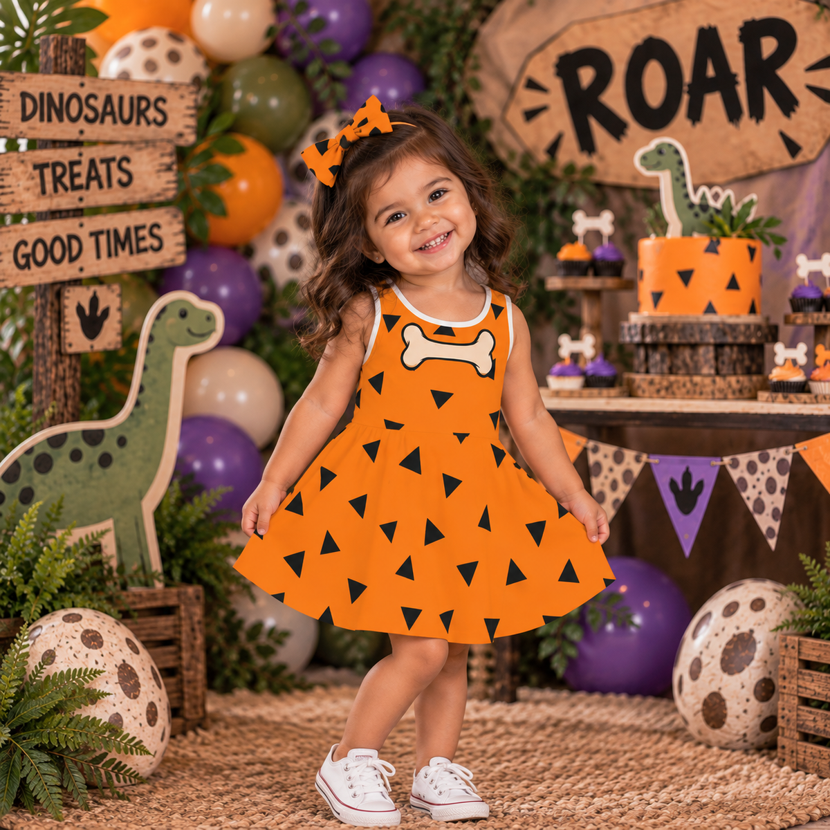 Prehistoric Dinosaur Girls' Dress | Caveman Party