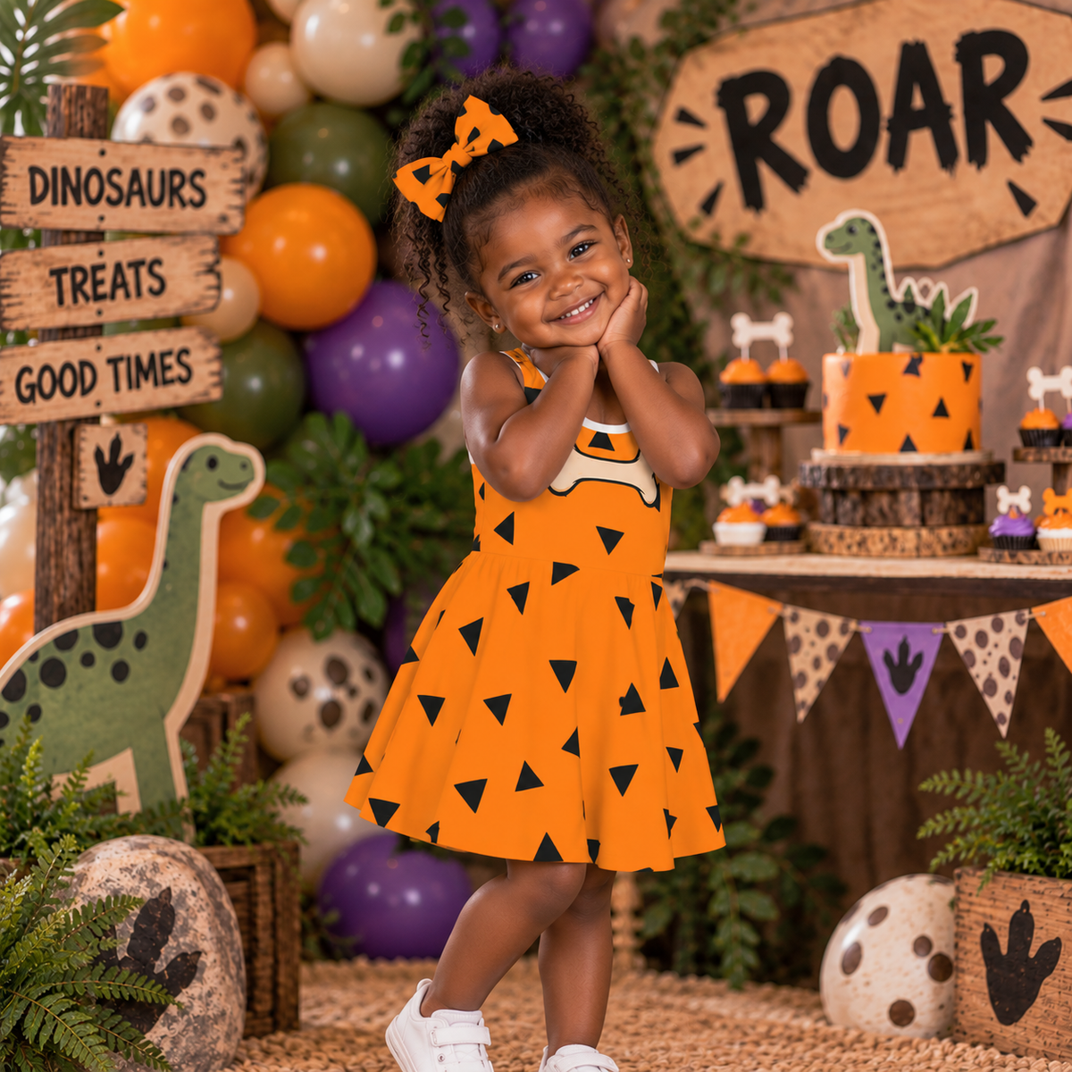 Prehistoric Dinosaur Girls' Dress | Caveman Party