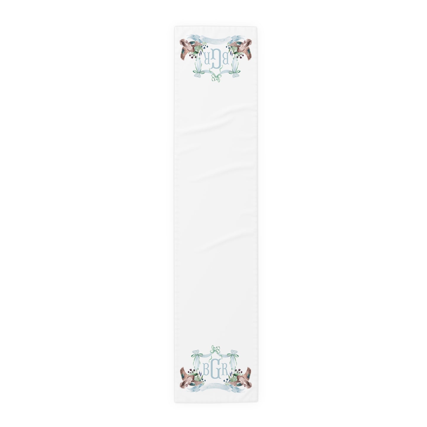 Personalized Mallard Duck Table Runner | Custom Monogram Baby Shower & Woodland Party Decor
