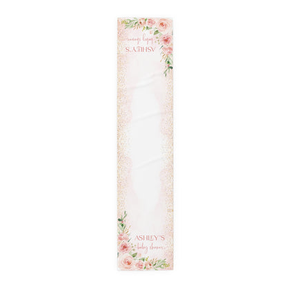 Personalized Floral Table Runner - Pink Rose Party Decor