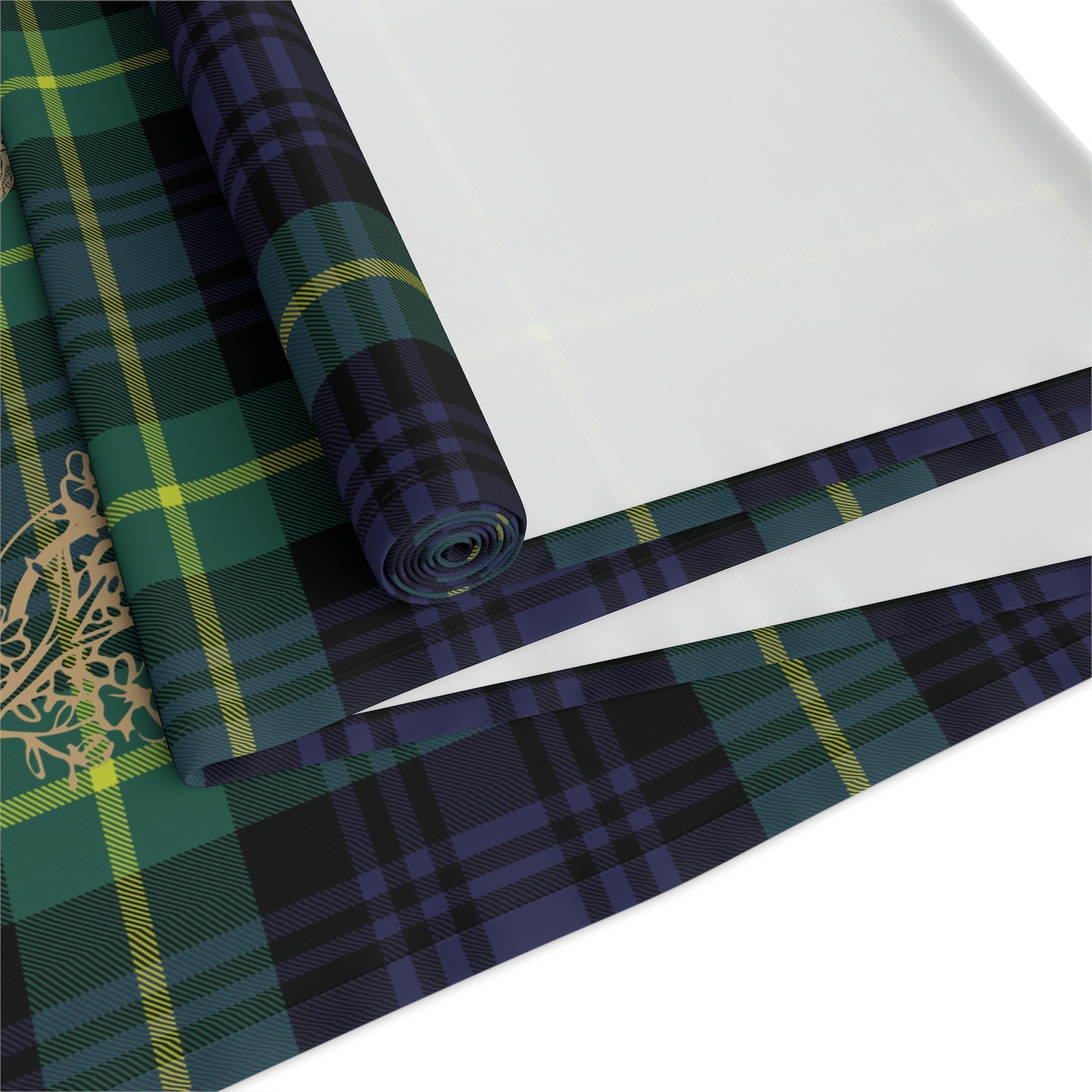 Personalized Rocking Horse Baby Shower Table Runner | Tartan Plaid Baby Shower Decor | Polo Sport Inspired Party Decorations
