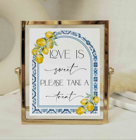Mediterranean Dessert Table Sign | Amalfi Coast & Positano Inspired Treat Table Decor | Bridal Shower, Hen Party | Digital PDF Download