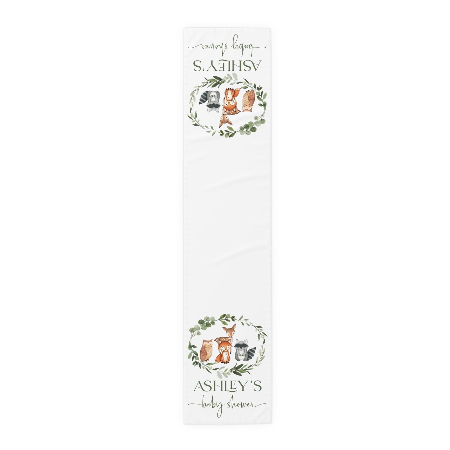 Personalized Woodland Table Runner – Cotton/Poly