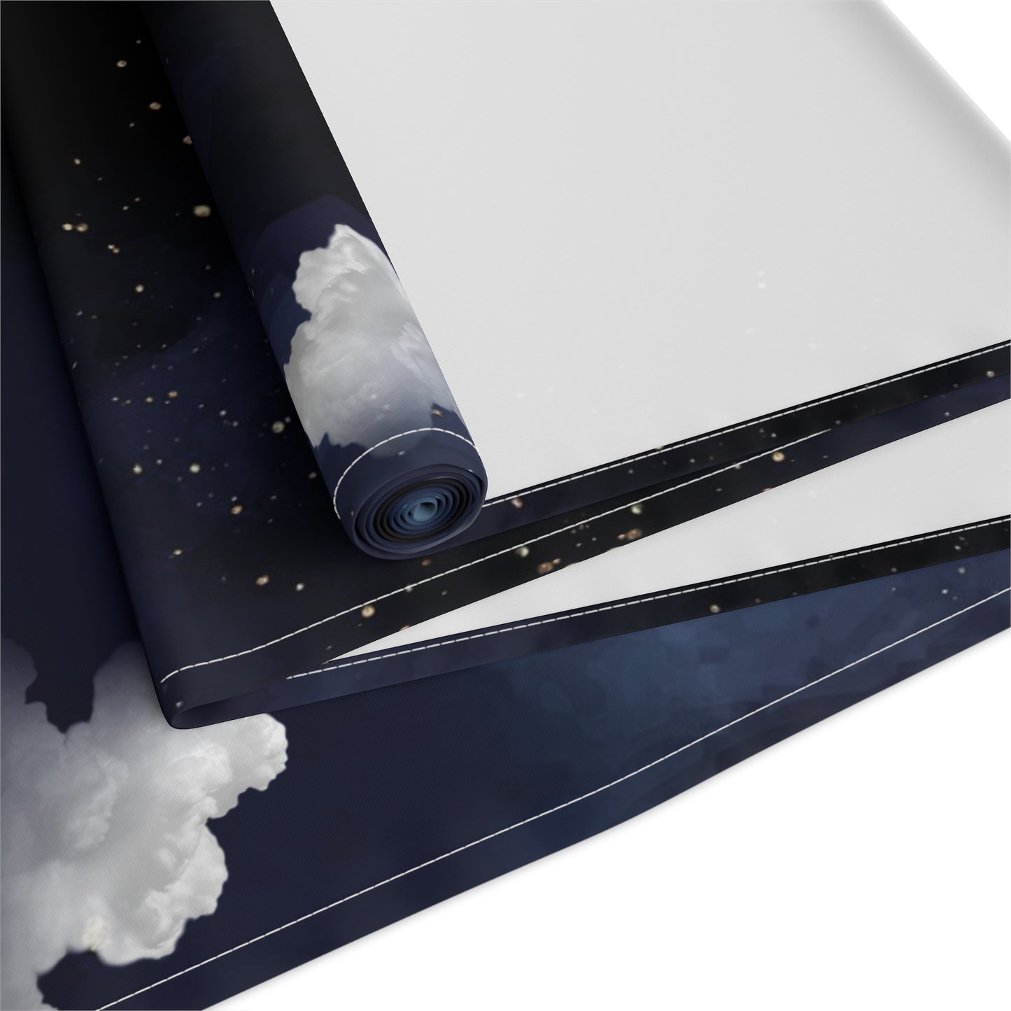 Night Sky Moon Table Runner — 'A Night to Write Stars' Cotton-Blend Table Runner