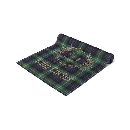 Personalized Rocking Horse Baby Shower Table Runner | Tartan Plaid Baby Shower Decor | Polo Sport Inspired Party Decorations