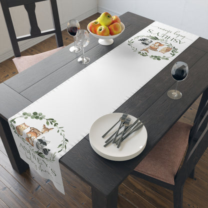 Personalized Woodland Table Runner – Cotton/Poly