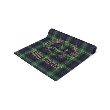 Personalized Rocking Horse Baby Shower Table Runner | Tartan Plaid Baby Shower Decor | Polo Sport Inspired Party Decorations