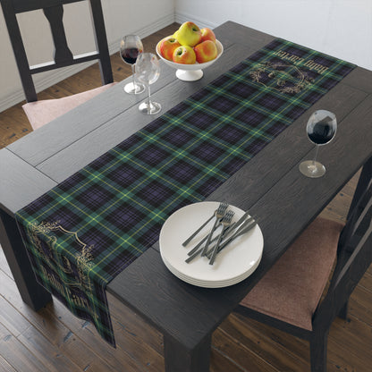 Personalized Rocking Horse Baby Shower Table Runner | Tartan Plaid Baby Shower Decor | Polo Sport Inspired Party Decorations