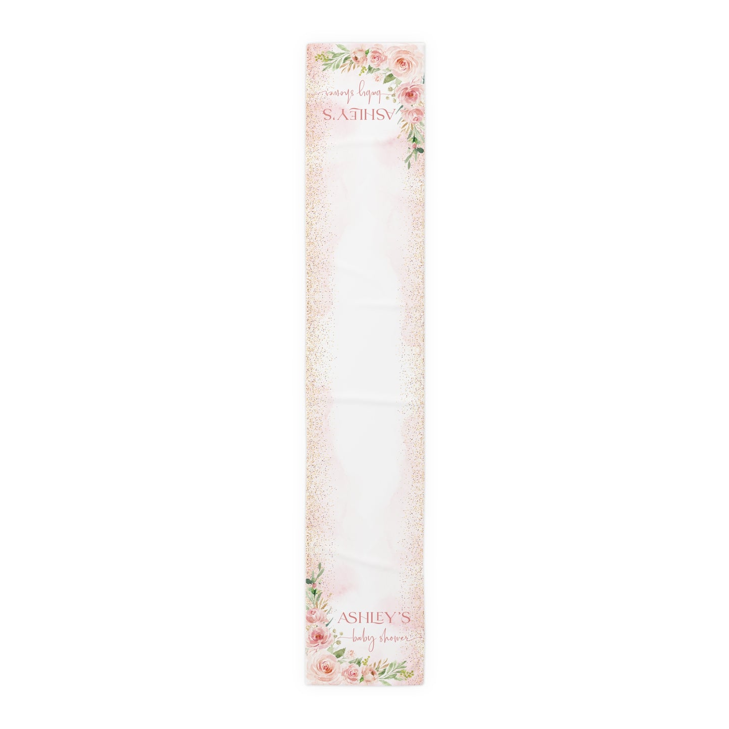 Personalized Floral Table Runner - Pink Rose Party Decor