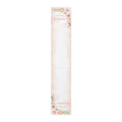 Personalized Floral Table Runner - Pink Rose Party Decor