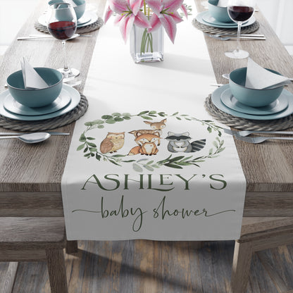 Personalized Woodland Table Runner – Cotton/Poly