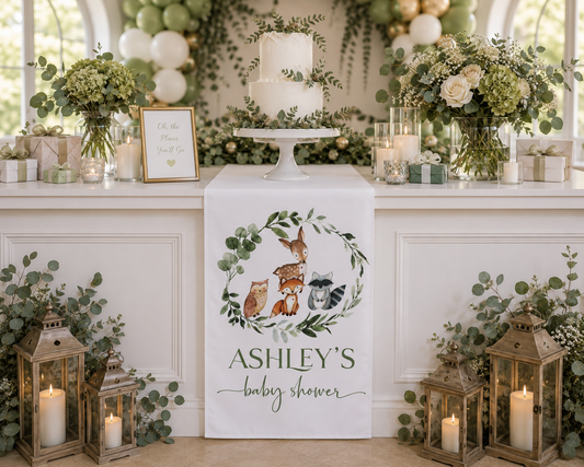 Personalized Woodland Table Runner – Cotton/Poly