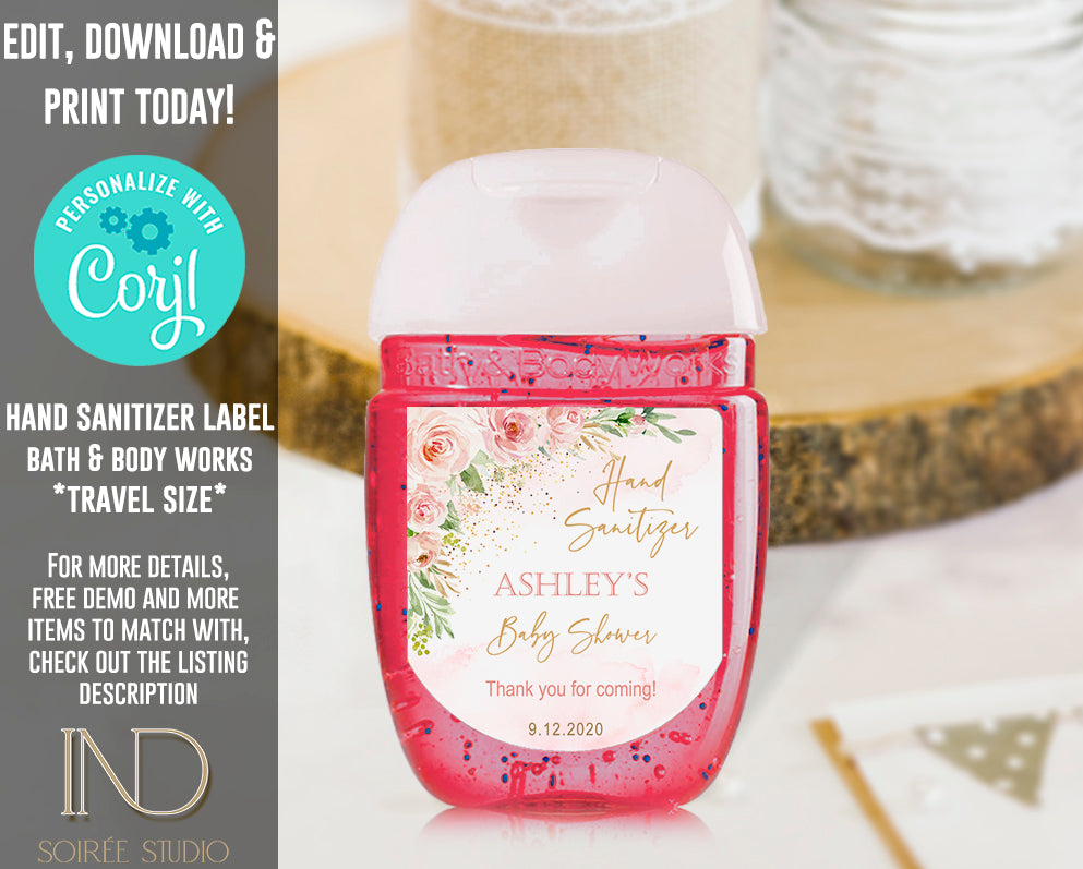 Blush Pink Baby Shower Invitation Girl | Pink Floral Sweet Baby Girl | Gold Pink Watercolor | Printable Digital Template | Instant Download