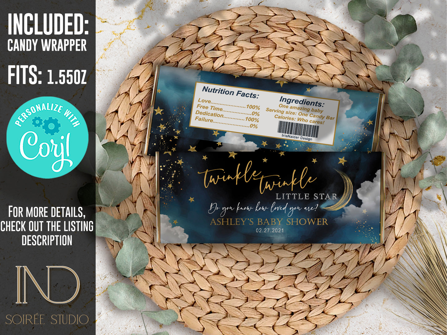 Twinkle Little Star Baby Shower Invitation Editable Template | Neutral Sky & Stars Galaxy Theme | Printable Instant Download