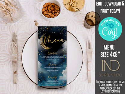 Twinkle Little Star Baby Shower Invitation Editable Template | Neutral Sky & Stars Galaxy Theme | Printable Instant Download