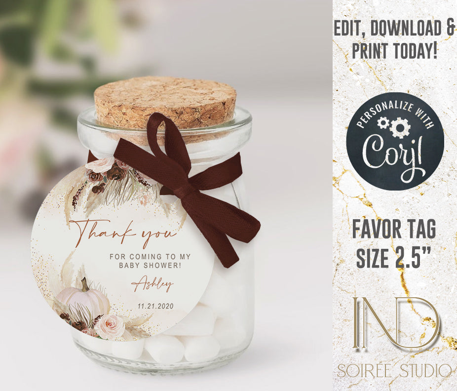 Little Pumpkin Baby Shower Invitation & Party Bundle | Editable Corjl Template | Instant Download