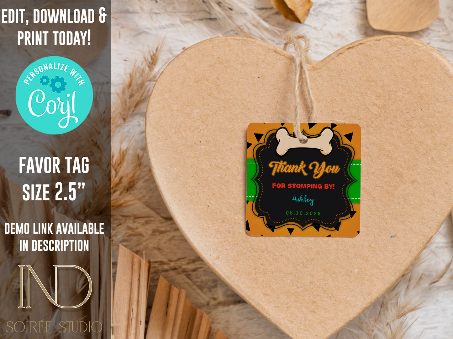 Prehistoric Caveman Birthday Invitation & Party Bundle | Stone Age Editable Printable Corjl Template | Instant Download