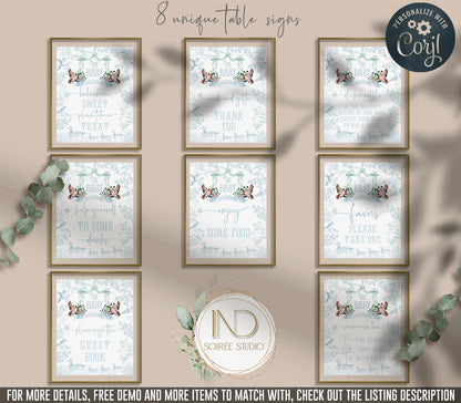Mallard Duck Baby Shower Invitation Set | Light Blue Toile Woodland Gender Neutral Duckling Printable Template