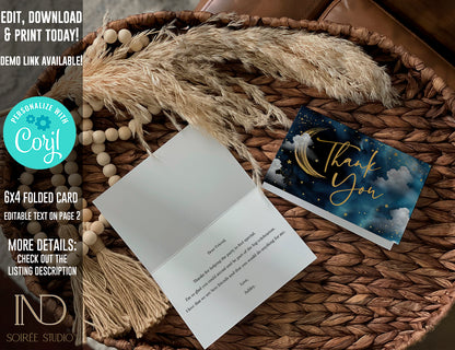 Sweet 16 Invitation & Party Bundle | A Night Under the Stars Theme | Editable Corjl Template | Printable Digital Download