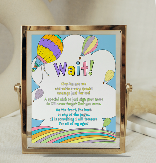 Teacher Message Card Printable, Guest Book Sign or Instruction Card, Graduation Memory, Baby Shower, First Birthday, Rainbow Pastel, Instant Download