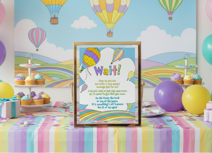 Teacher Message Card Printable, Guest Book Sign or Instruction Card, Graduation Memory, Baby Shower, First Birthday, Rainbow Pastel, Instant Download