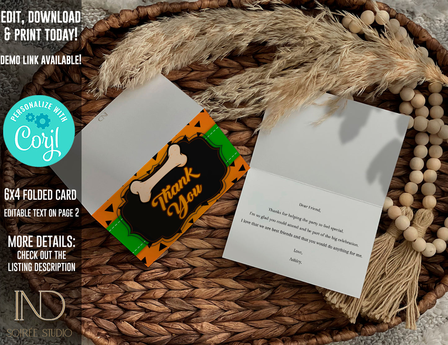 Prehistoric Caveman Gender Reveal Invitation & Party Bundle | Stone Age Editable Printable Corjl Template | Instant Download
