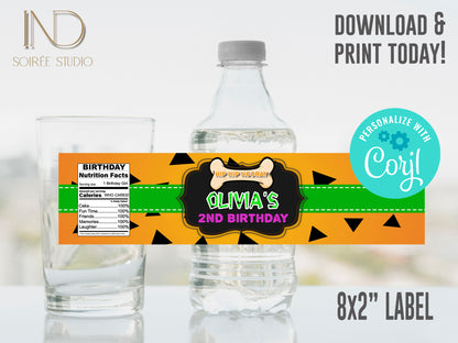 Prehistoric Caveman Birthday Invitation & Party Bundle | Stone Age Editable Printable Corjl Template | Instant Download