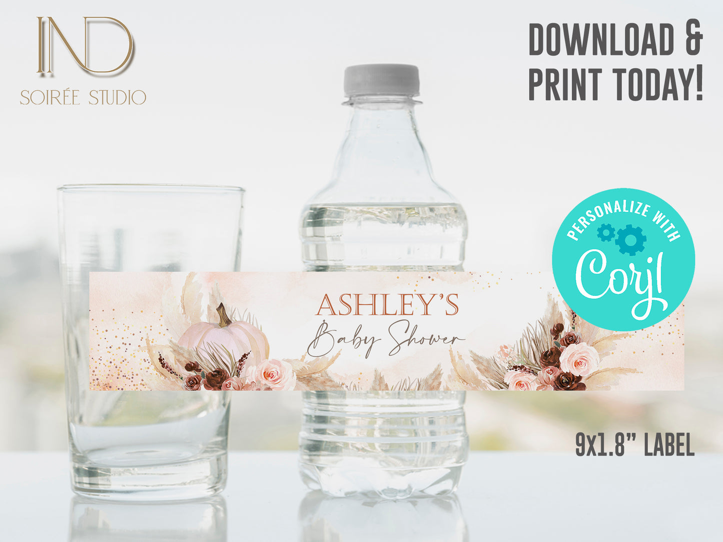 Little Pumpkin Baby Shower Invitation & Party Bundle | Editable Corjl Template | Instant Download