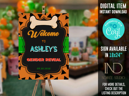 Prehistoric Caveman Gender Reveal Invitation & Party Bundle | Stone Age Editable Printable Corjl Template | Instant Download